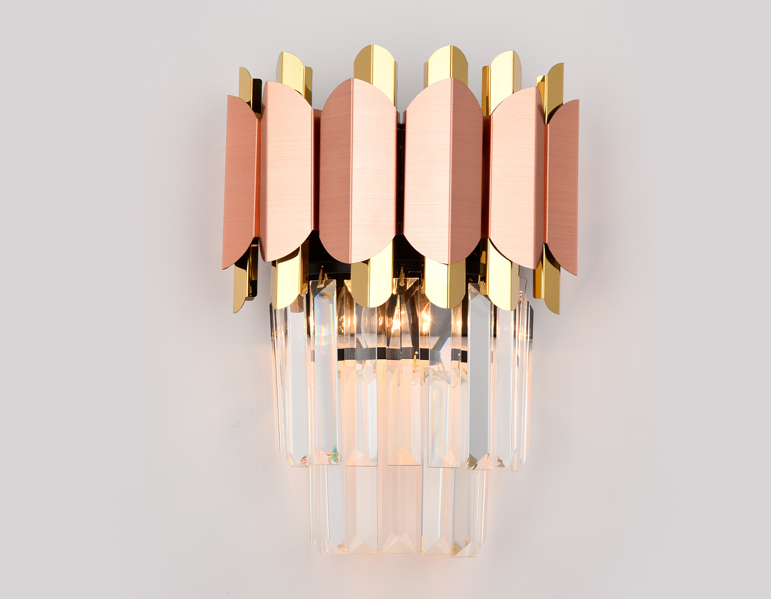 Настенный светильник с хрусталем TR5294/2 PGD/GD розовое золото/золото E14/2 max 40W 320*250*140