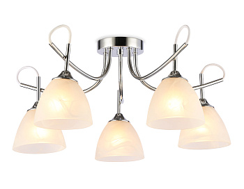 Потолочная люстра TR3042/5 CH/FR хром/белый матовый E27/5 max 40W D580*275