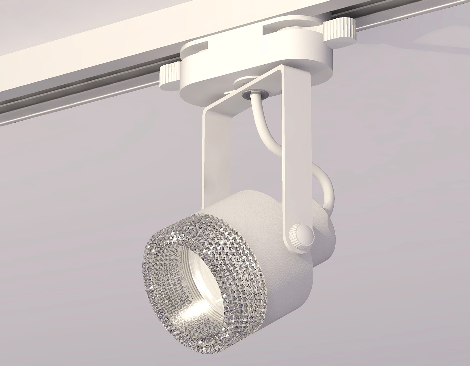 Комплект трекового однофазного светильника с композитным хрусталем XT6601060 WH/CL белый/прозрачный MR16 GU10 (C6601, N6150)