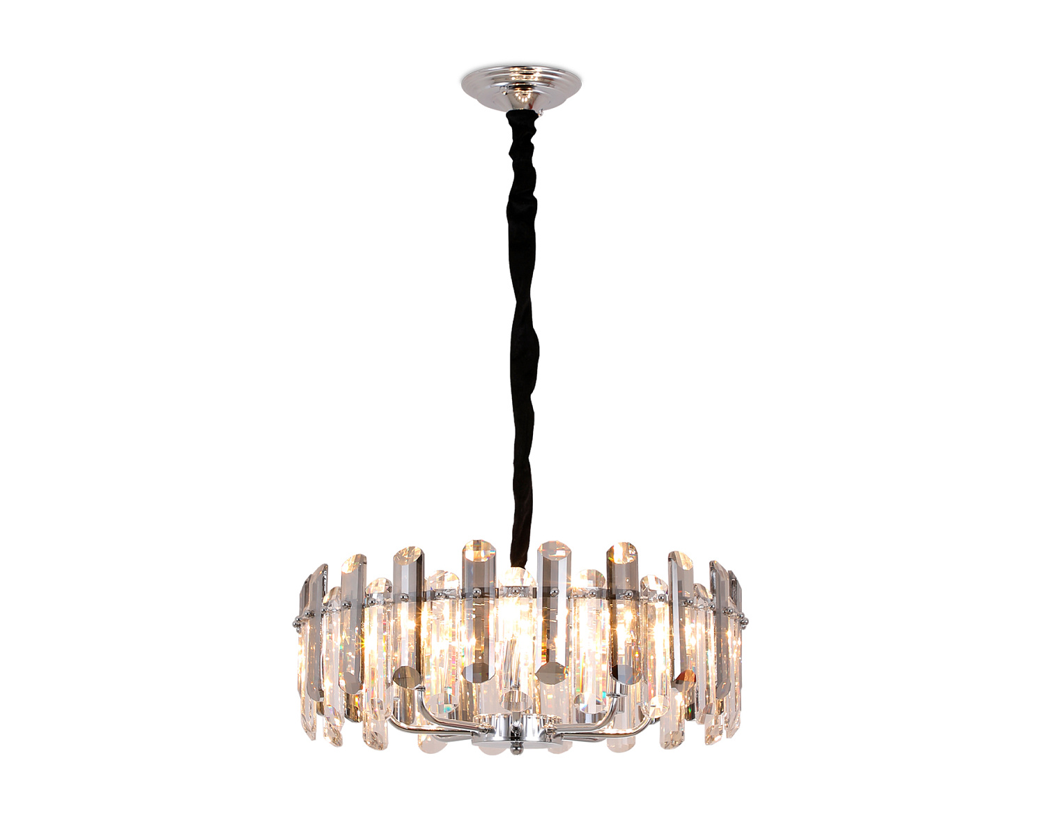 Подвесная хрустальная люстра TR5303/8 CH/SM хром/дымчатый E14/8 max 40W D500*615