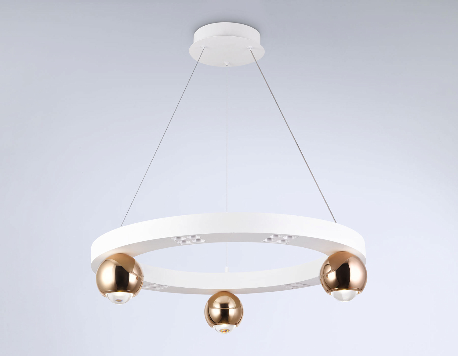 Подвесной светодиодный светильник FL5959 WH/GD белый/золото 4200K 32W D600*1200 (Без ПДУ)