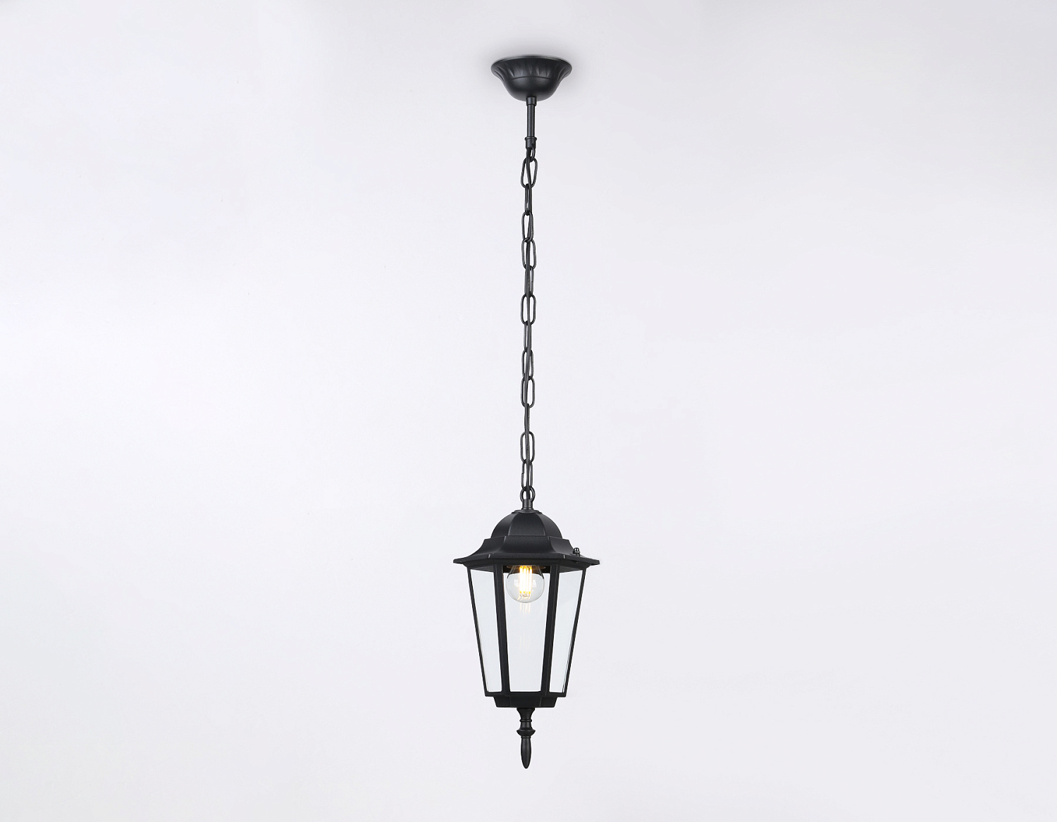 Уличный подвесной светильник ST2029 BK/CL черный/прозрачный IP54 E27 max 40W D150*780