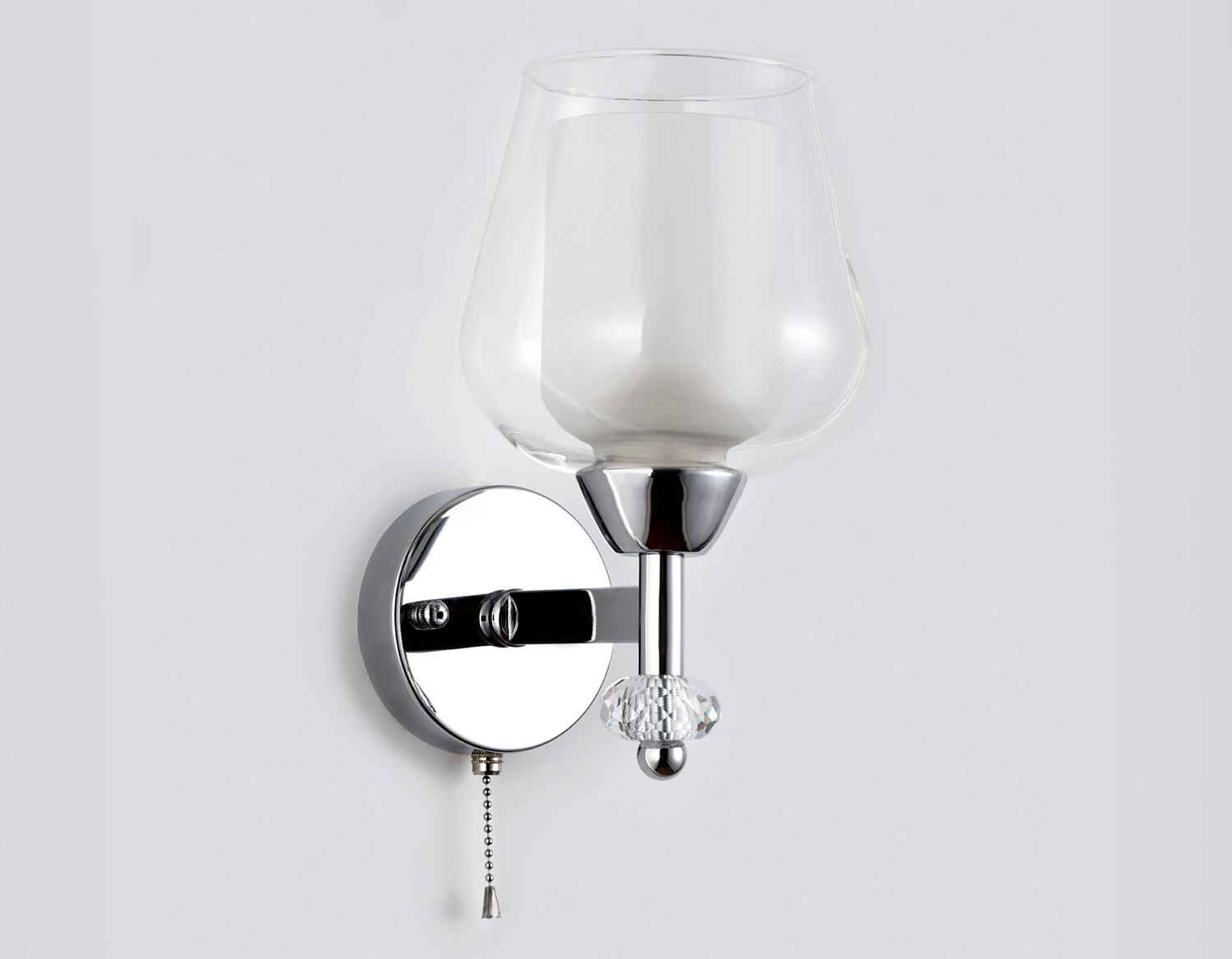 Настенный светильник с выключателем TR3158 CH/CL хром/прозрачный E27 max 40W 253*145*193