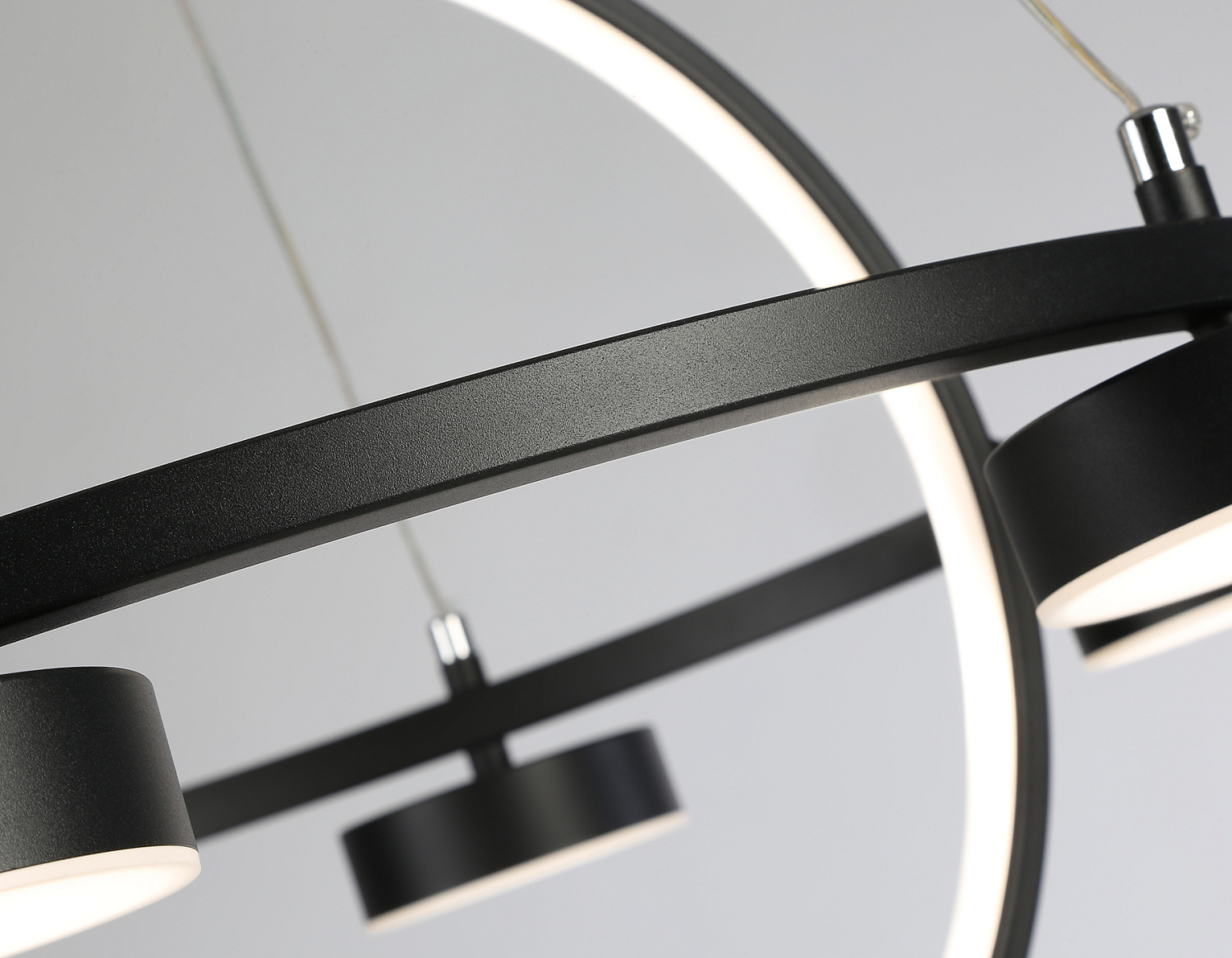 Подвесной светодиодный светильник с пультом FL51775/2+6 BK черный 3000K/4200K/6400K 58W D600/380*1200 (ПДУ ИК)