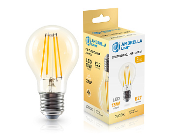 Лампа светодиодная Лон A60 13W 2700K 601313 Filament LED A60 13W E27 2700K 220-240V
