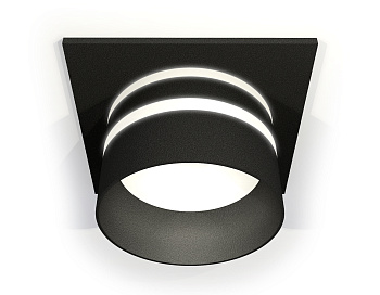 Комплект встраиваемого светильника с акрилом XC6521062 SBK/FR черный песок/белый матовый MR16 GU5.3 (C6521, N6236)