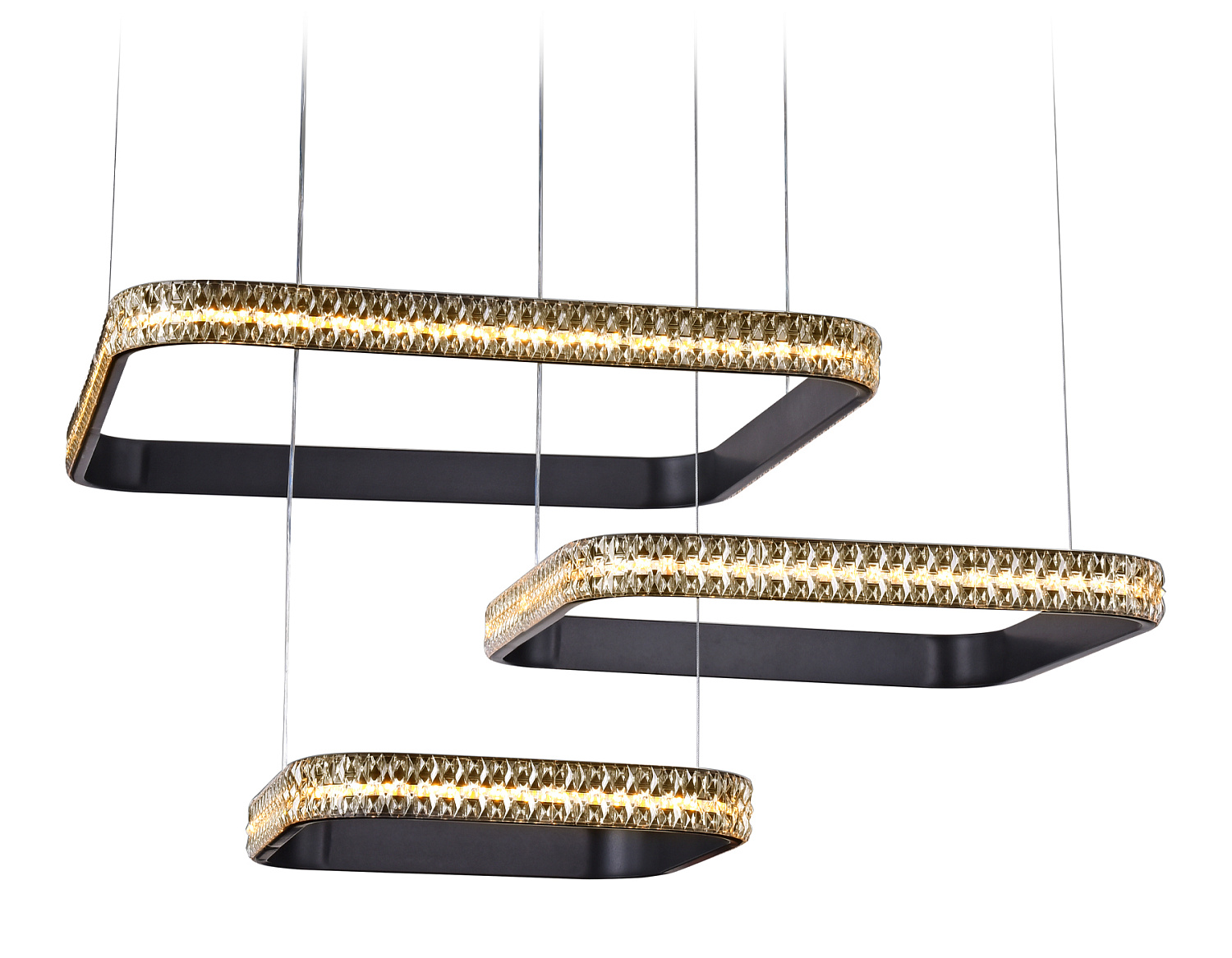 Подвесной светодиодный светильник с пультом FA6166 BK черный 131W 720*500*900 (ПДУ РАДИО 2.4)