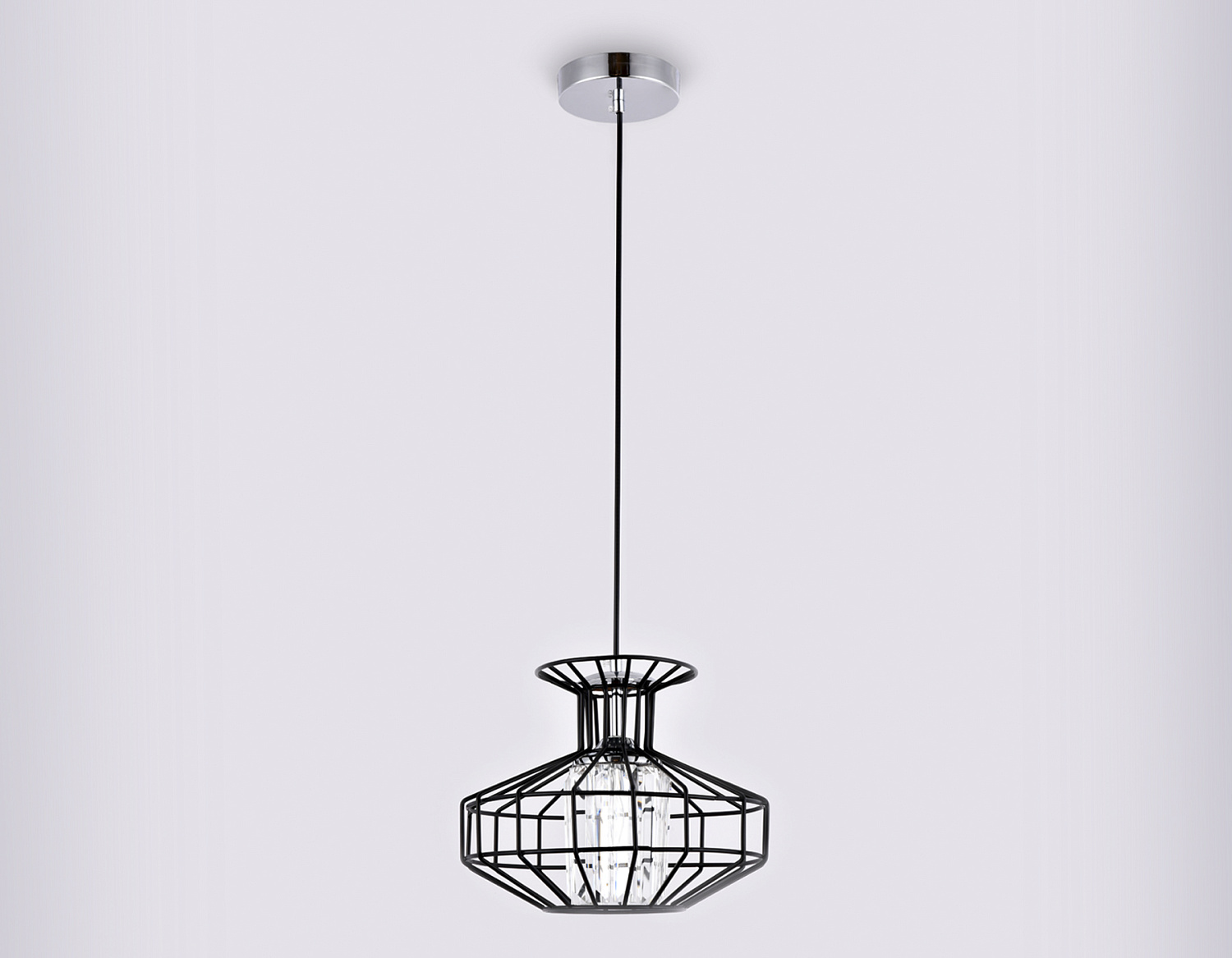 Подвесной светильник в стиле лофт TR5850 BK/CL черный/прозрачный E27 max 40W D240*1200