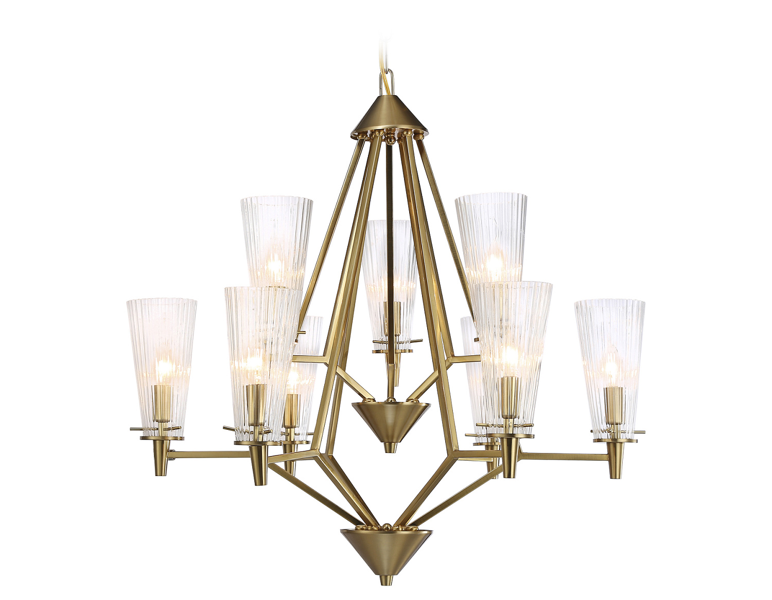 Подвесная люстра TR3233/6+3 BS/FR латунь/белый матовый E14*9 max 40W D730*720