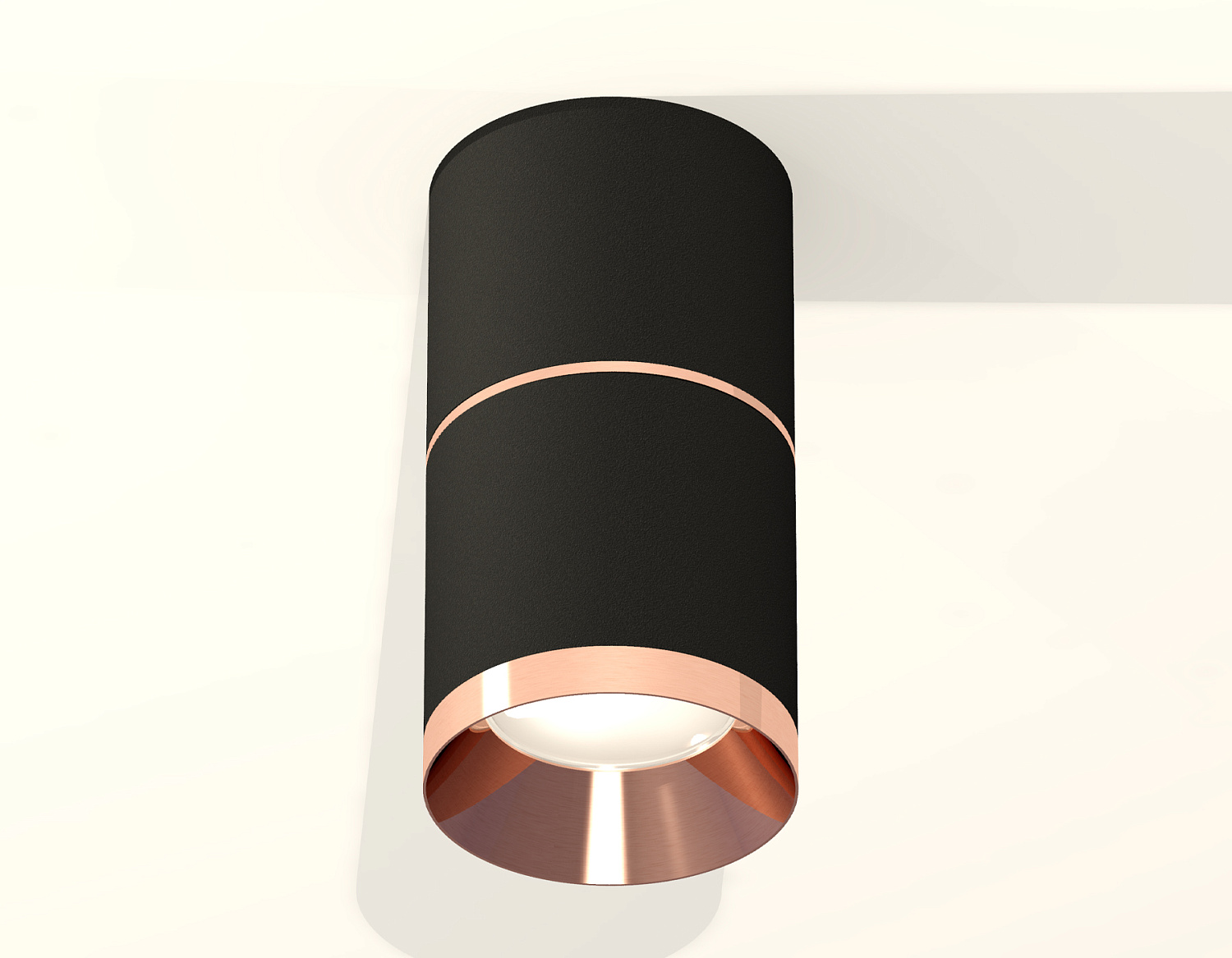 Комплект накладного светильника XS7402201 SBK/PPG черный песок/золото розовое полированное MR16 GU5.3 (C7402, A2073, C7402, N7035)