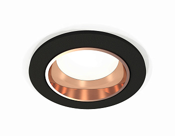 Комплект встраиваемого светильника XC6513005 SBK/PPG черный песок/золото розовое полированное MR16 GU5.3 (C6513, N6114)