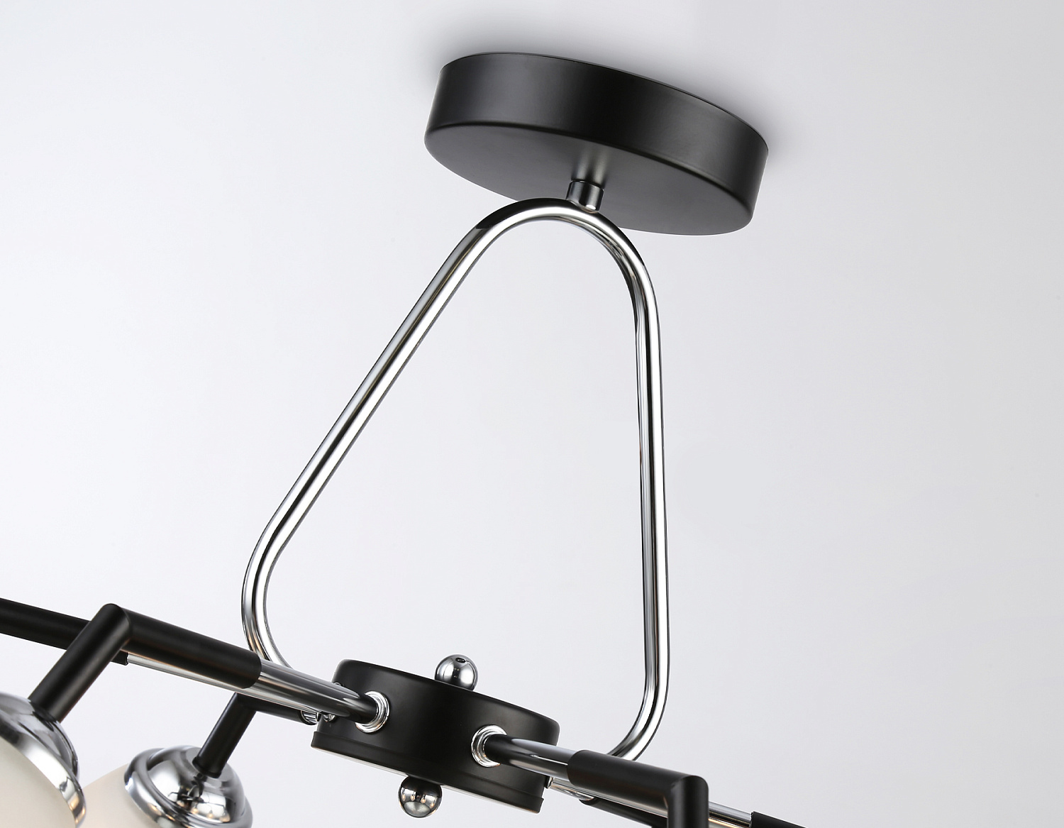 Подвесной светильник TR303294/6 BK/CH/FR черный/хром/белый матовый E27*6 max 60W D590*380