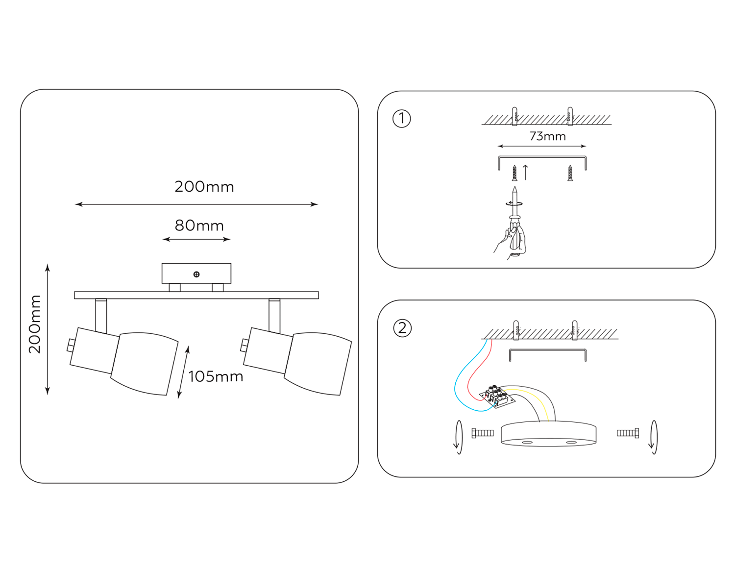 Настенно-потолочный спот TR3963/2 CH/FR хром/белый матовый E27*2 max 40W 200*105*200
