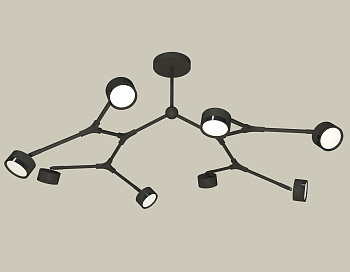 Комплект подвесного поворотного светильника XB9060150/8 SBK/PBK черный песок/черный полированный GX53 (C9060, N8113)