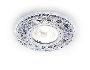 Встраиваемый точечный светильник MR16 с LED подсветкой S288 CH хром/прозрачный/MR16+3W(LED WHITE)