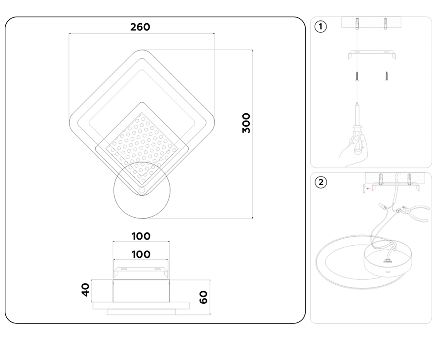 Настенный светодиодный светильник FA4284 WH белый 14W 260*300*60