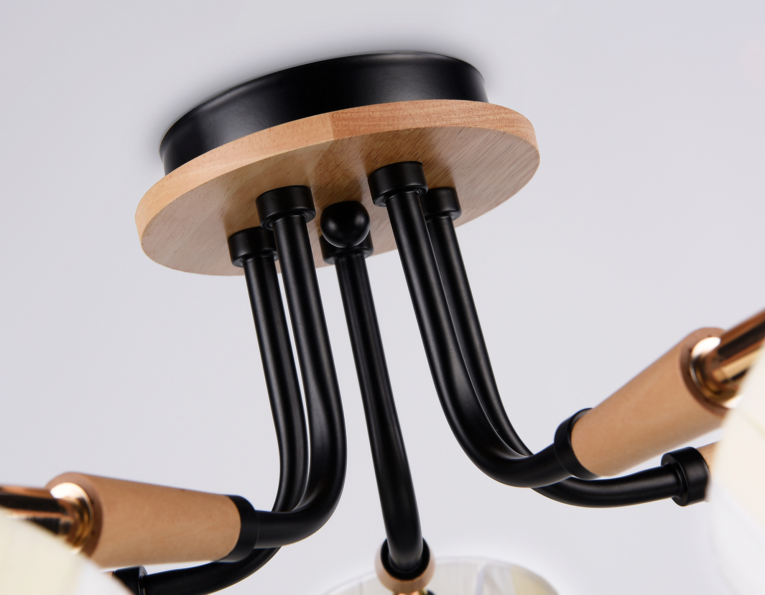 Потолочный светильник TR4733/5 BK/LWD черный/светлое дерево E27/5 max 40W D610*270