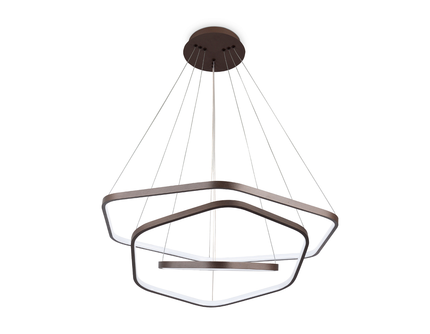 Подвесной светодиодный светильник FL366/3 CF кофе 84W 4200K D400/600/800*1200 (без ПДУ)