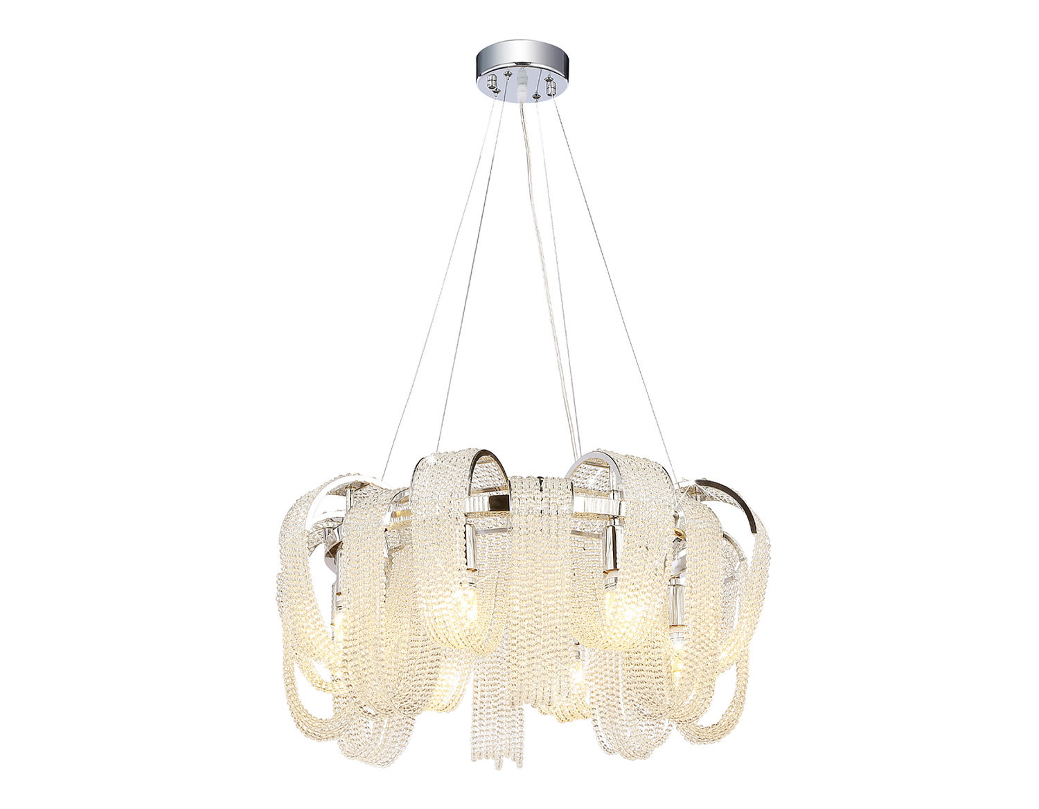 Подвесная люстра с хрусталем TR5377/8 CH/CL хром/прозрачный E14*8 max 40W D600*300