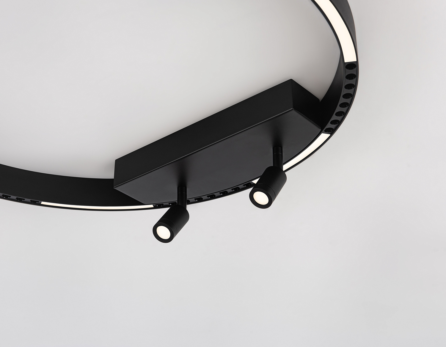 Потолочный светодиодный светильник с дополнительной подсветкой FL5808/1+2 BK черный 40W 3000K/4200K/6400K D600*95 (без ПДУ)