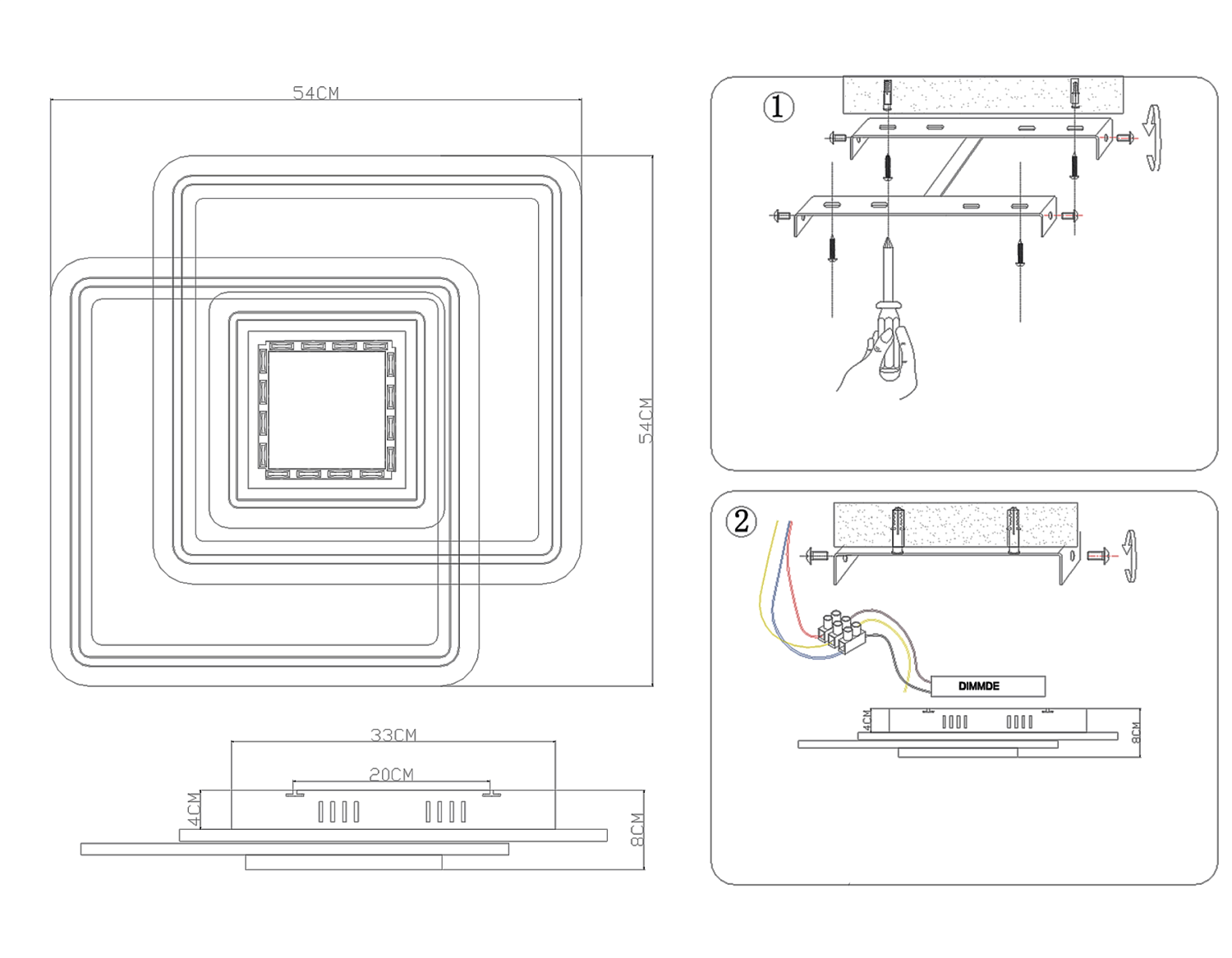 Потолочный светодиодный светильник с хрусталем FA261 WH белый 112W 540*540*80 (ПДУ РАДИО 2.4)