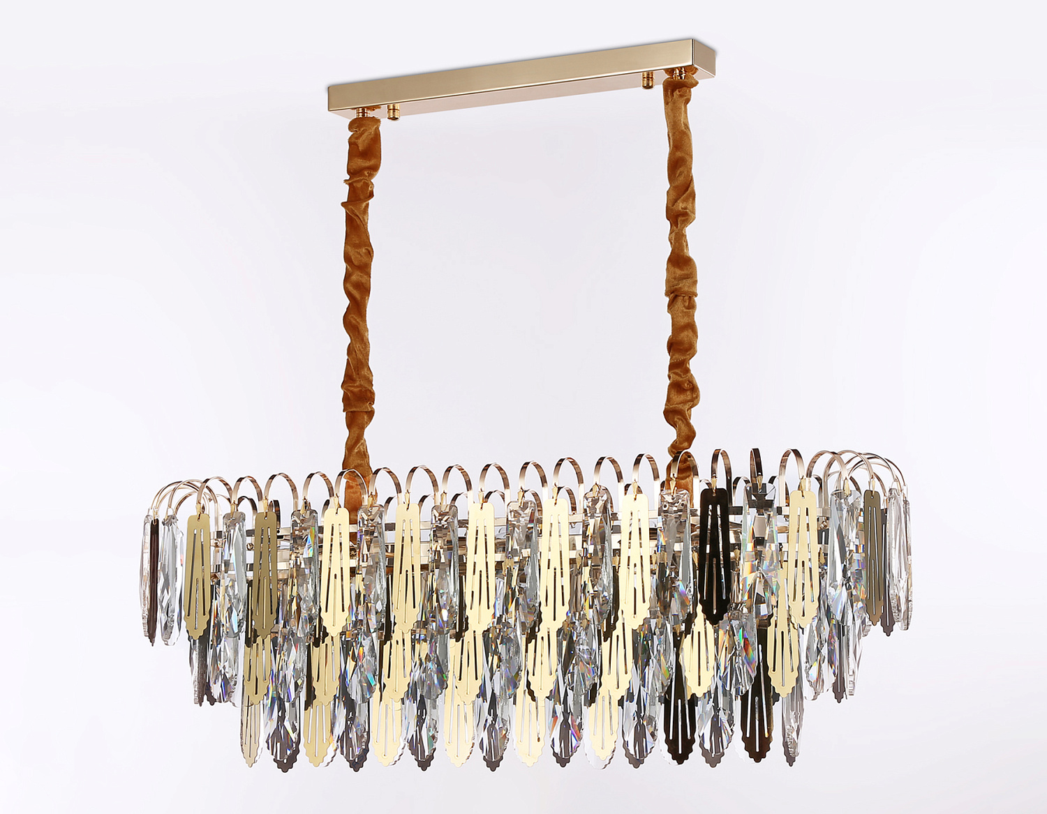 Подвесная люстра с хрусталем TR5260/10 SGD/CL золото/прозрачный E27*10 max 40W 800*300*270