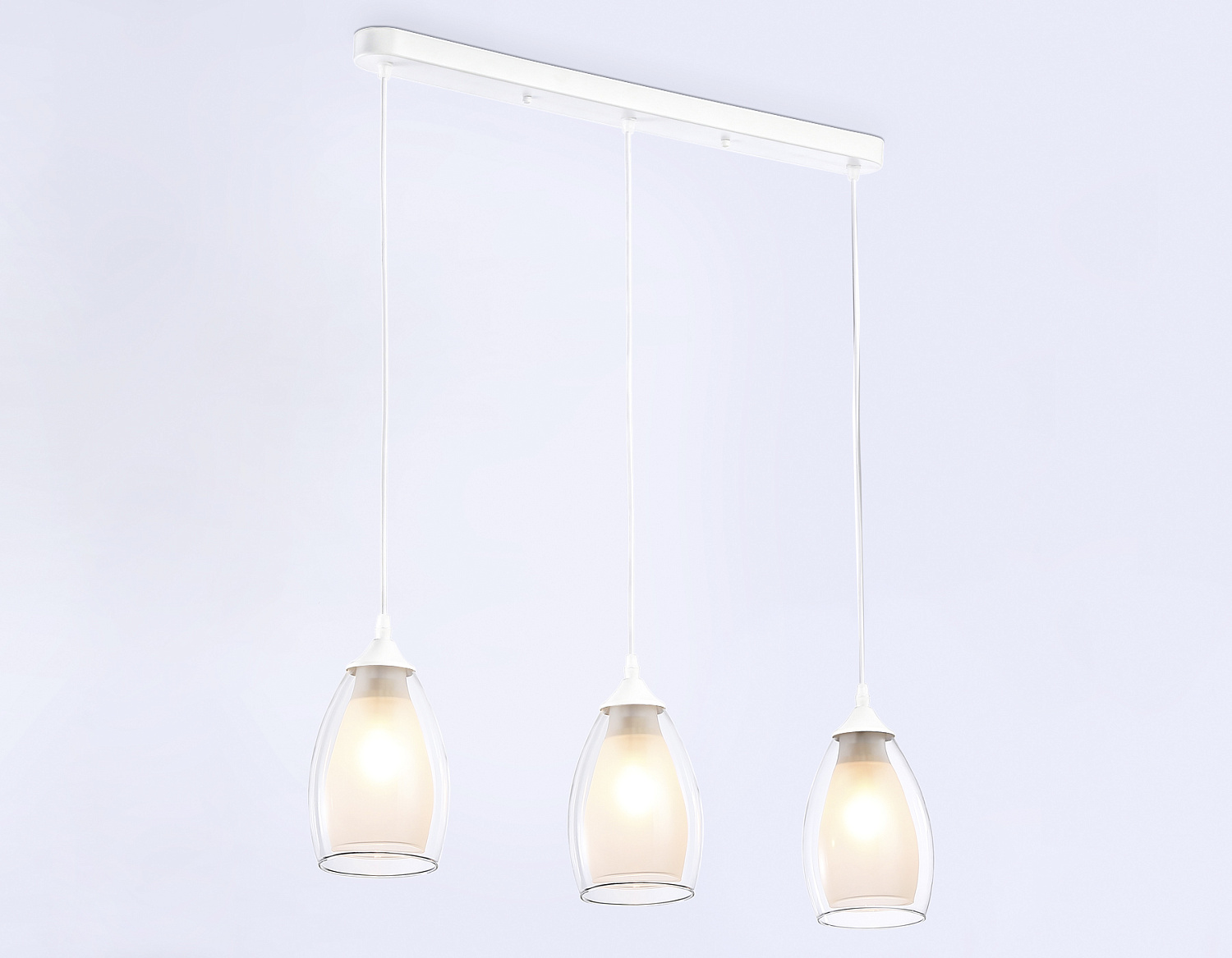Подвесной светильник TR3536/3 WH/CL/FR белый/прозрачный/белый матовый E27*3 max 40W 640*120*820