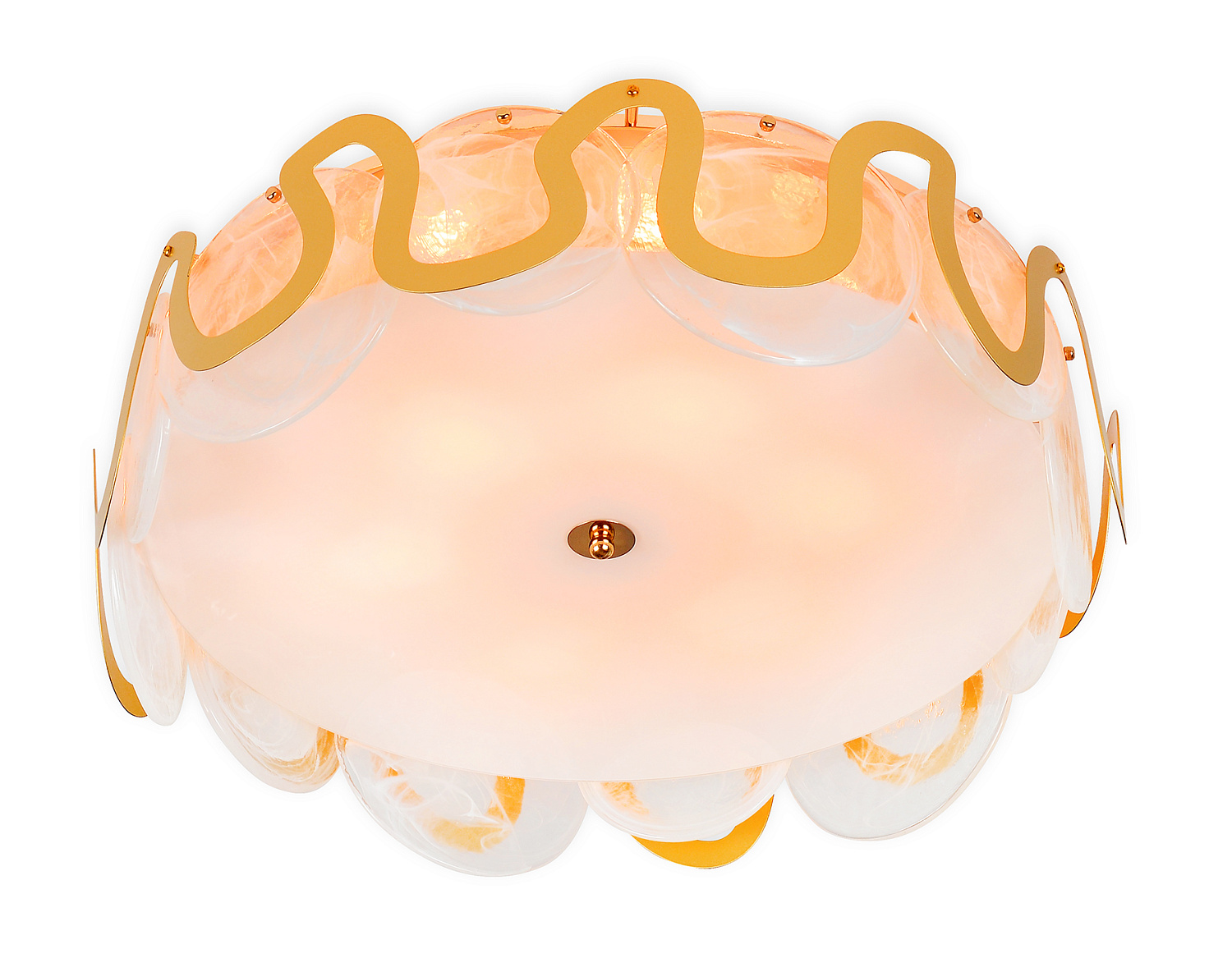 Потолочная люстра с хрусталем TR5327/6 GD/FR золото/белый матовый E14/6 max 40W D606*230