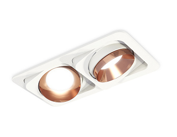 Комплект встраиваемого поворотного светильника XC7663025 SWH/PPG белый песок/золото розовое полированное MR16 GU5.3 (C7663, N7035)