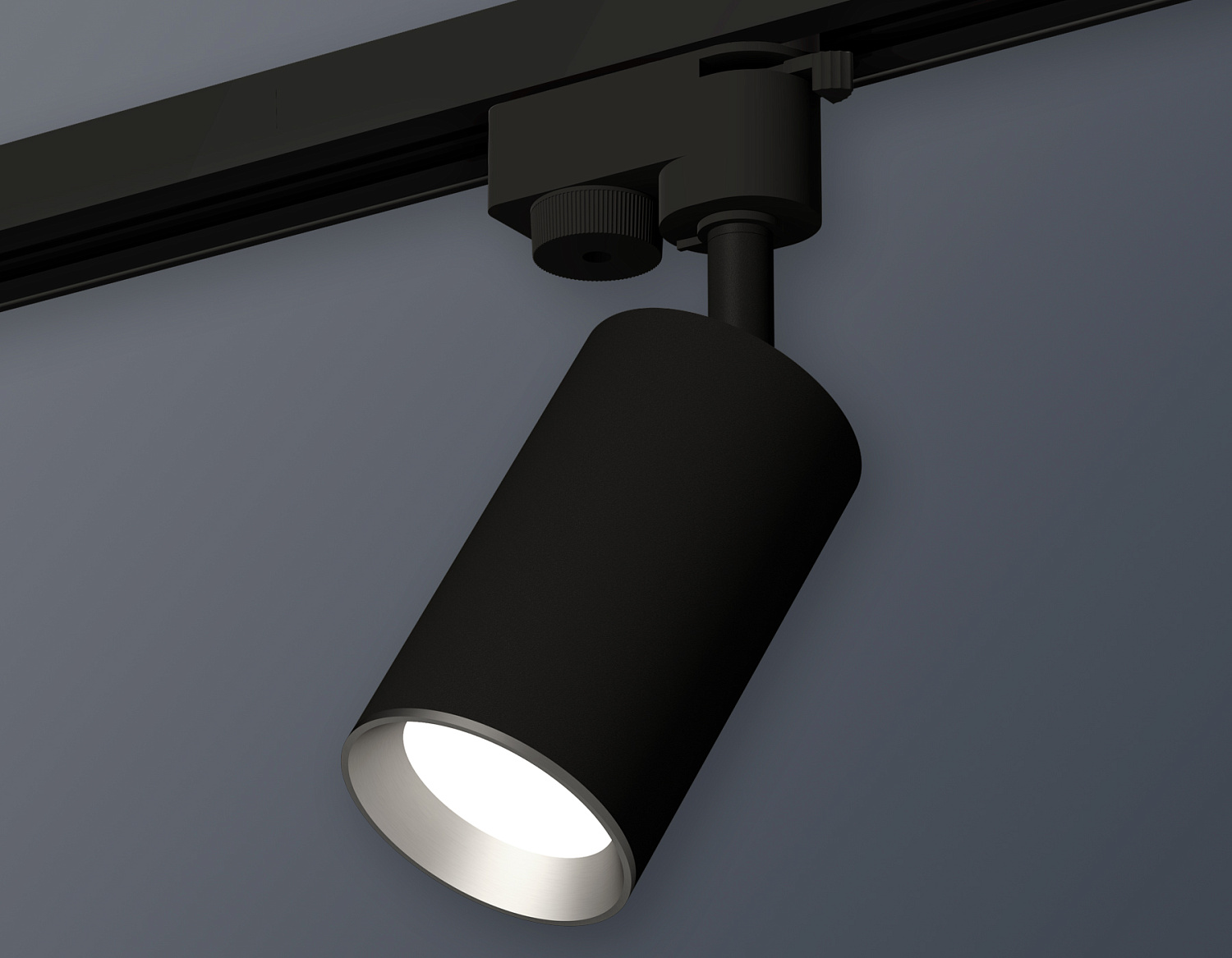 Комплект трекового однофазного светильника XT6323004 SBK/PSL черный песок/серебро полированное MR16 GU5.3 (A2521, C6323, N6104)