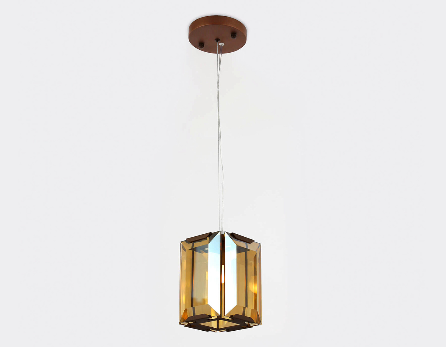 Подвесной светильник с хрусталем TR5109 CF/TI кофе/янтарь E27/1 max 40W 150*150*1200