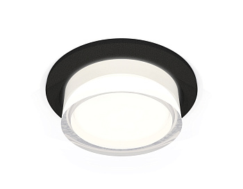 Комплект встраиваемого светильника с акрилом XC6513063 SBK/FR/CL черный песок/белый матовый/прозрачный MR16 GU5.3 (C6513, N6241)