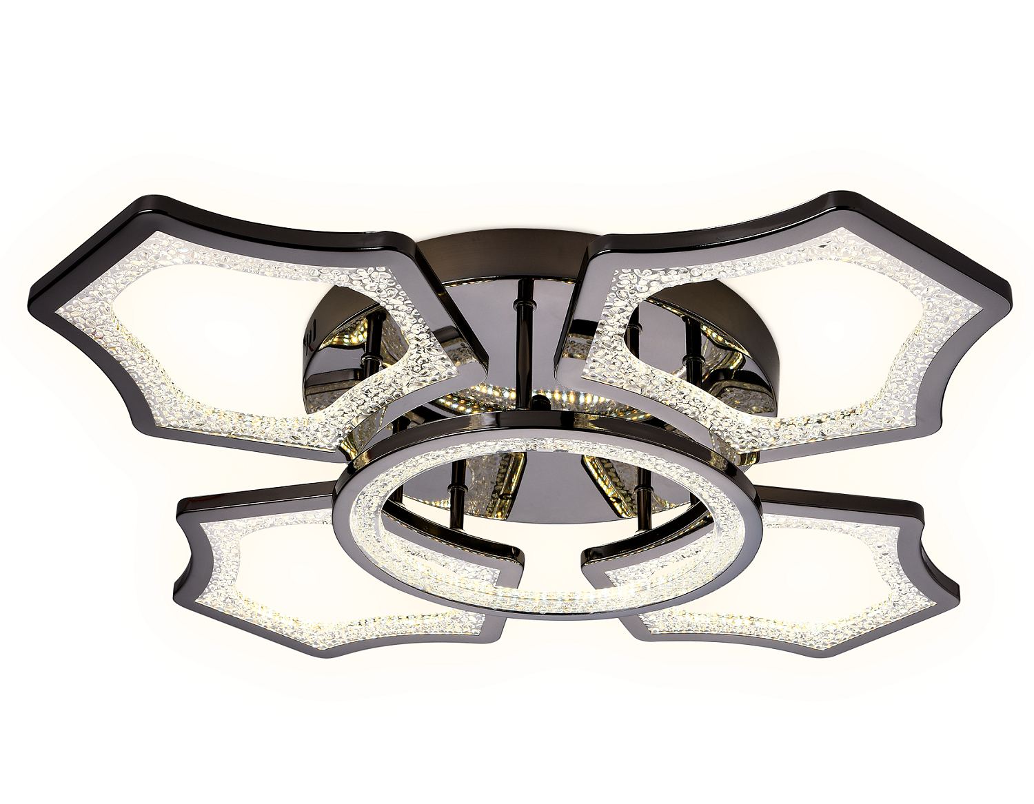 Потолочный светодиодный светильник с пультом FA576/4+1 DCH черный хром 106W 620*620*120 (ПДУ РАДИО 2.4G)