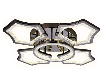 Потолочный светодиодный светильник с пультом FA576/4+1 DCH черный хром 106W 620*620*120 (ПДУ РАДИО 2.4G)