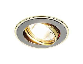 Встраиваемый точечный светильник MR16 с поворотным механизмом 104A GU/G черный/золото MR16