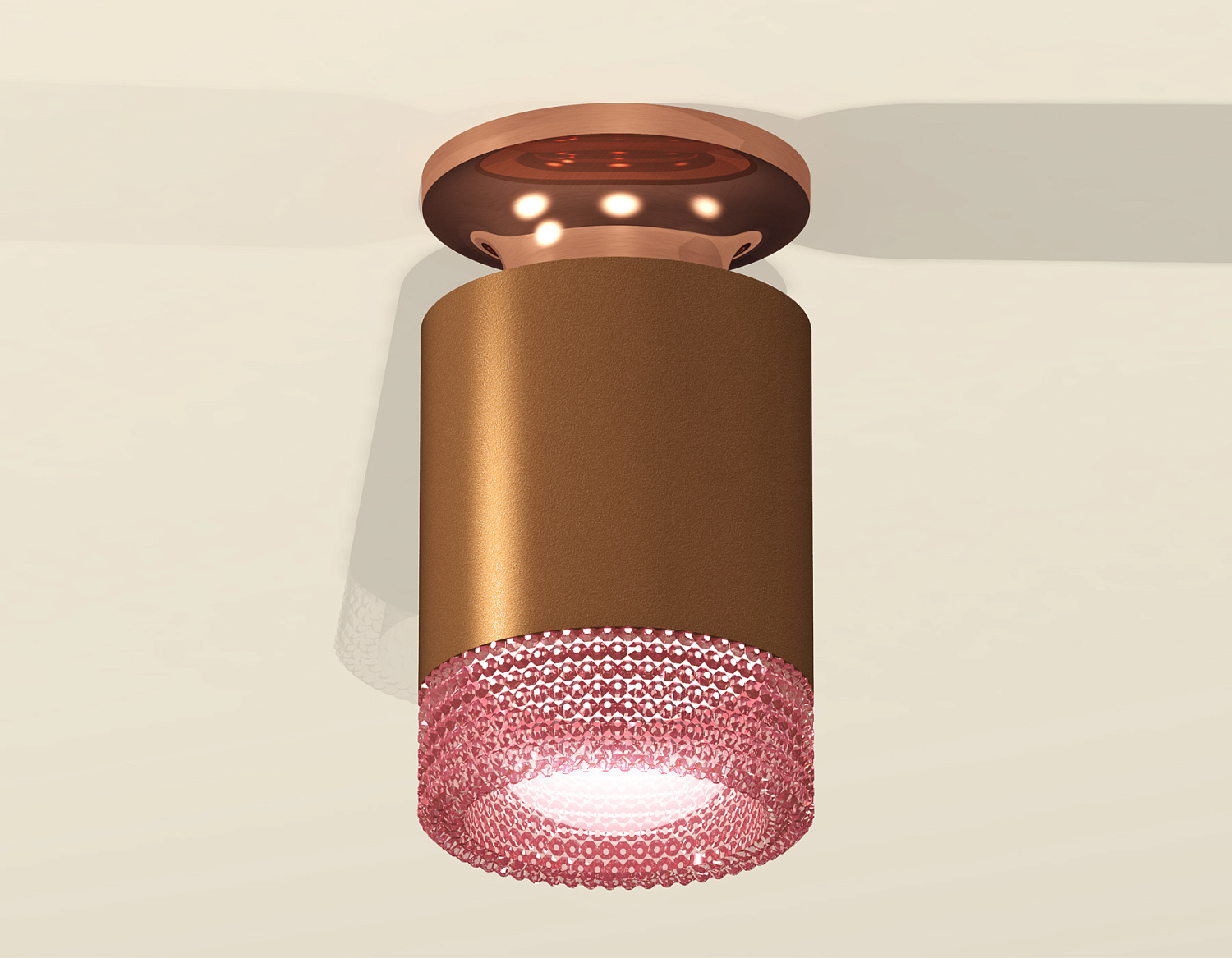Комплект накладного светильника с композитным хрусталем XS6304151 SCF/PPG/PI кофе песок/золото розовое полированное/розовый MR16 GU5.3 (N6906, C6304, N6152)