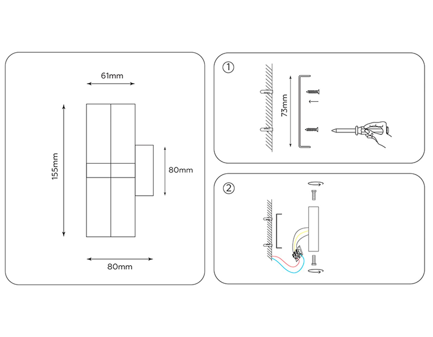 Настенный светильник FW245/2 WH/CH белый/хром GU10*2 max 12W 155*61*80