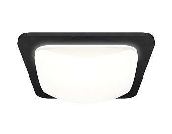 Комплект встраиваемого светильника с акрилом XC7902014 SBK/FR черный песок/белый матовый MR16 GU5.3 (C7902, N7756)