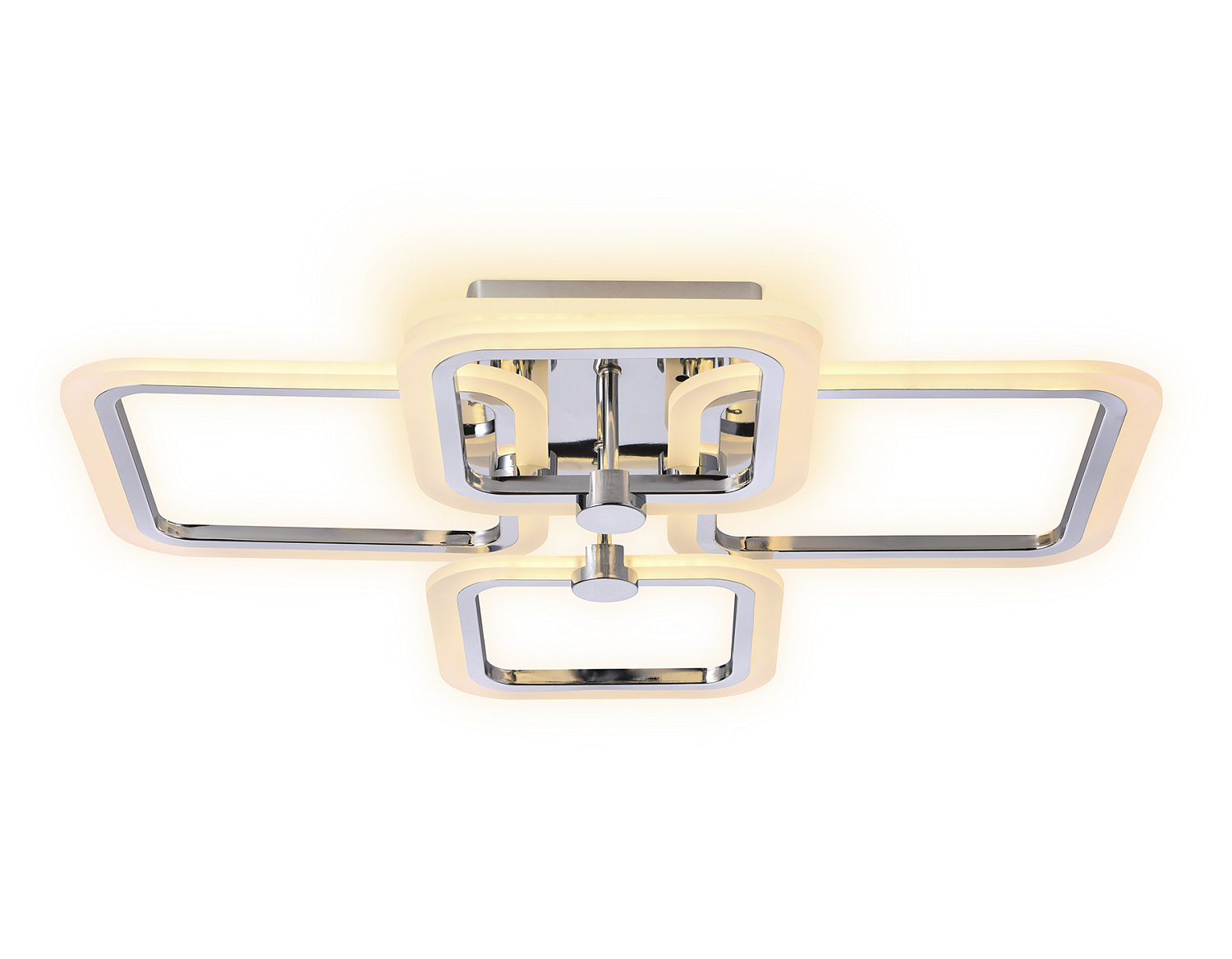 Потолочный светодиодный светильник с пультом FA534/2+2 CH хром 105W 580*420*130 (ПДУ РАДИО 2.4G)