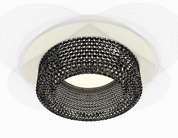 Комплект встраиваемого светильника с композитным хрусталем XC7621021 SWH/BK белый песок/тонированный MR16 GU5.3 (C7621, N7192)