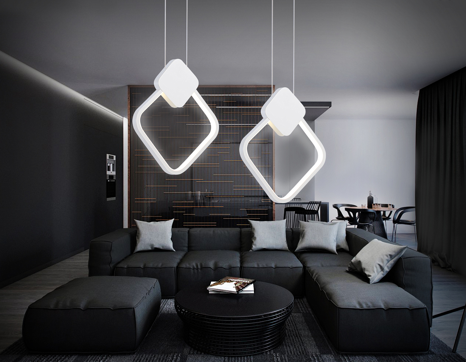 Подвесной светодиодный светильник FL5255 WH белый 11W 4200K 252*20*1200 (без ПДУ)