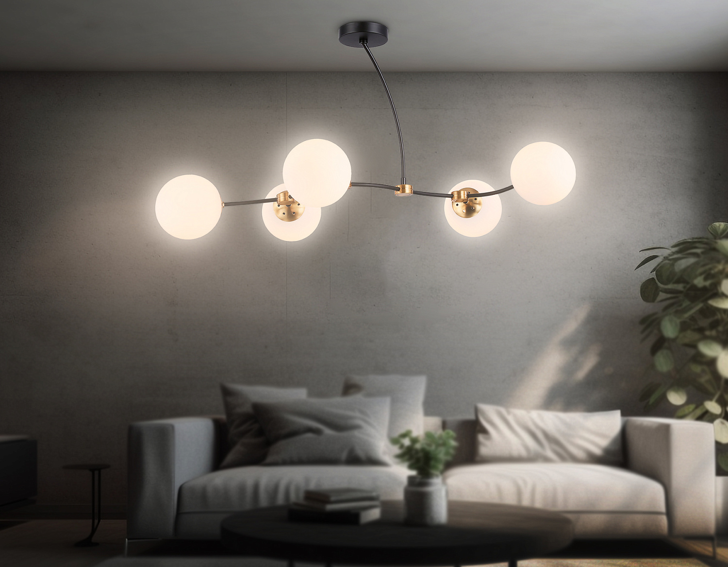 Подвесной светильник TR2548/5 BK/SB черный/бронза E27/5 max 60W 950*600*450