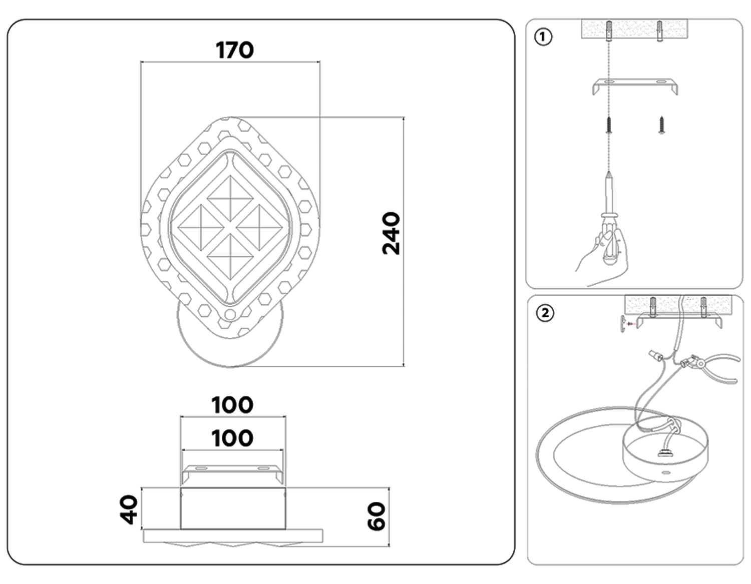Настенный светодиодный светильник с хрусталем FA278 CF/TI кофе/янтарь 12W 240*170*60