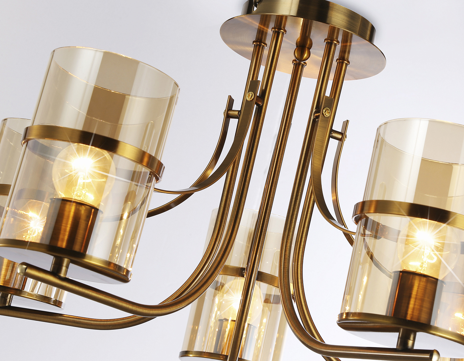 Подвесная люстра TR3222/5 GD/TI золото/янтарь E27*5 max 40W D540*300