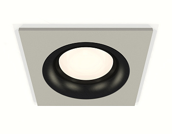 Комплект встраиваемого светильника XC7633002 SGR/PBK серый песок/черный полированный MR16 GU5.3 (C7633, N7011)