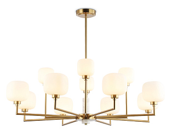 Люстра на штанге с мрамором LH53019/12 BS/FR латунь/белый матовый G9*12 max 40W D910*680