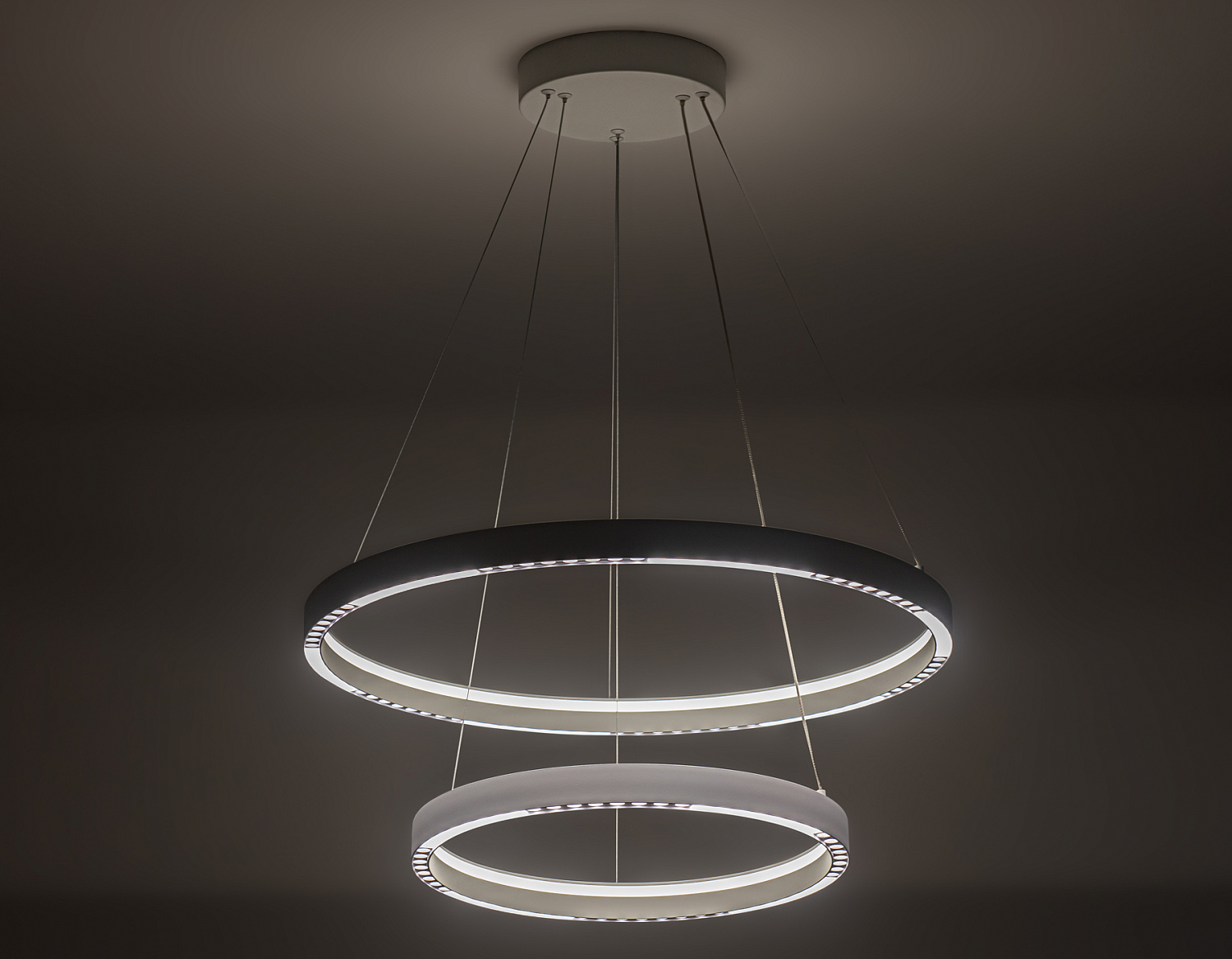 Подвесной светодиодный светильник FL5862/2 WH белый 45W 3000K/4200K/6400K D600/400*830 (без ПДУ)