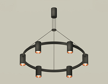 Комплект подвесного светильника XB9022153/6 SBK/PPG черный песок/золото розовое полированное MR16 GU5.3 (С9022, N6114)