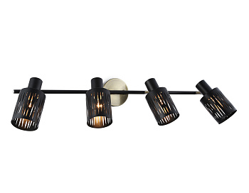 Настенно-потолочный спот в стиле лофт TR8670/4 BK/SB чёрный/бронза E14/4 max 60W 760*100*190