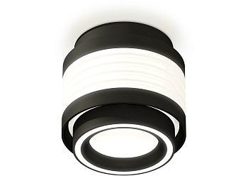 Комплект накладного светильника с акрилом XS8432002 SBK/FR черный песок/белый матовый GX53 (C8432, N8434)